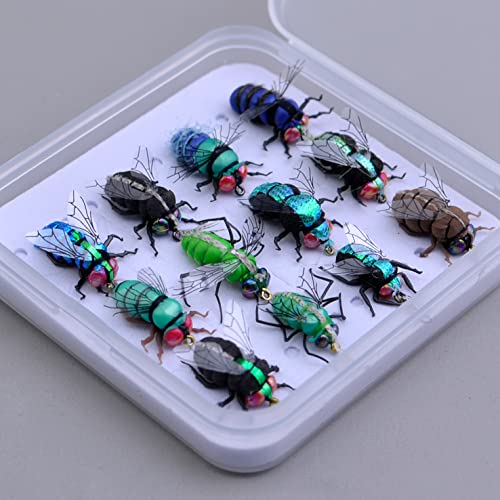 Fliegenfischen-Set mit Fliegenbox/Nymphen/Trockenfliegen, Nassfliegen/Luftschlangen/realistische Fliegen Cover