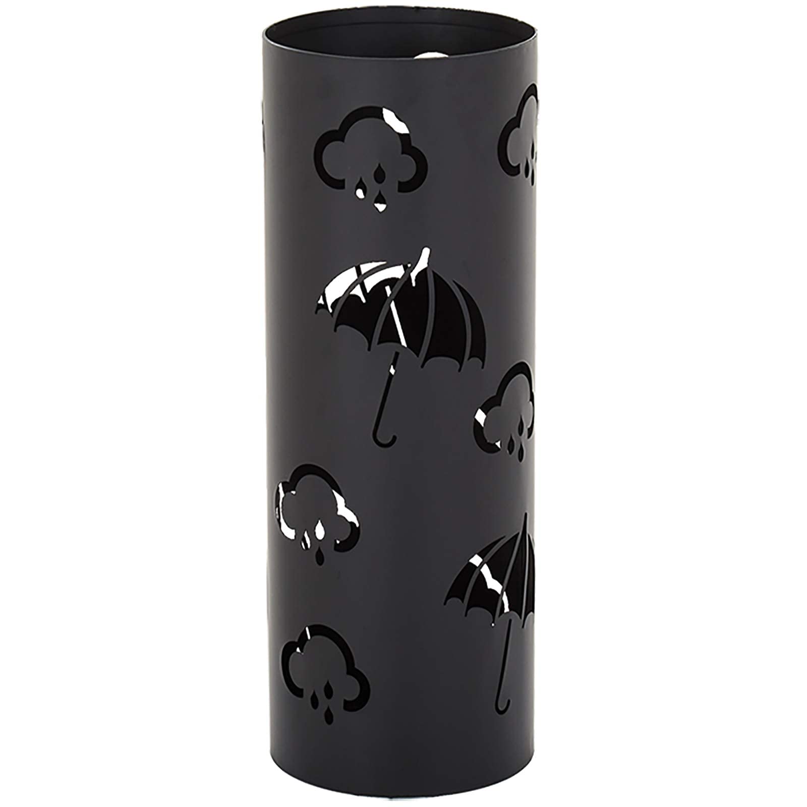 Porte-parapluie rond métal noir intérieur avec bac amovible