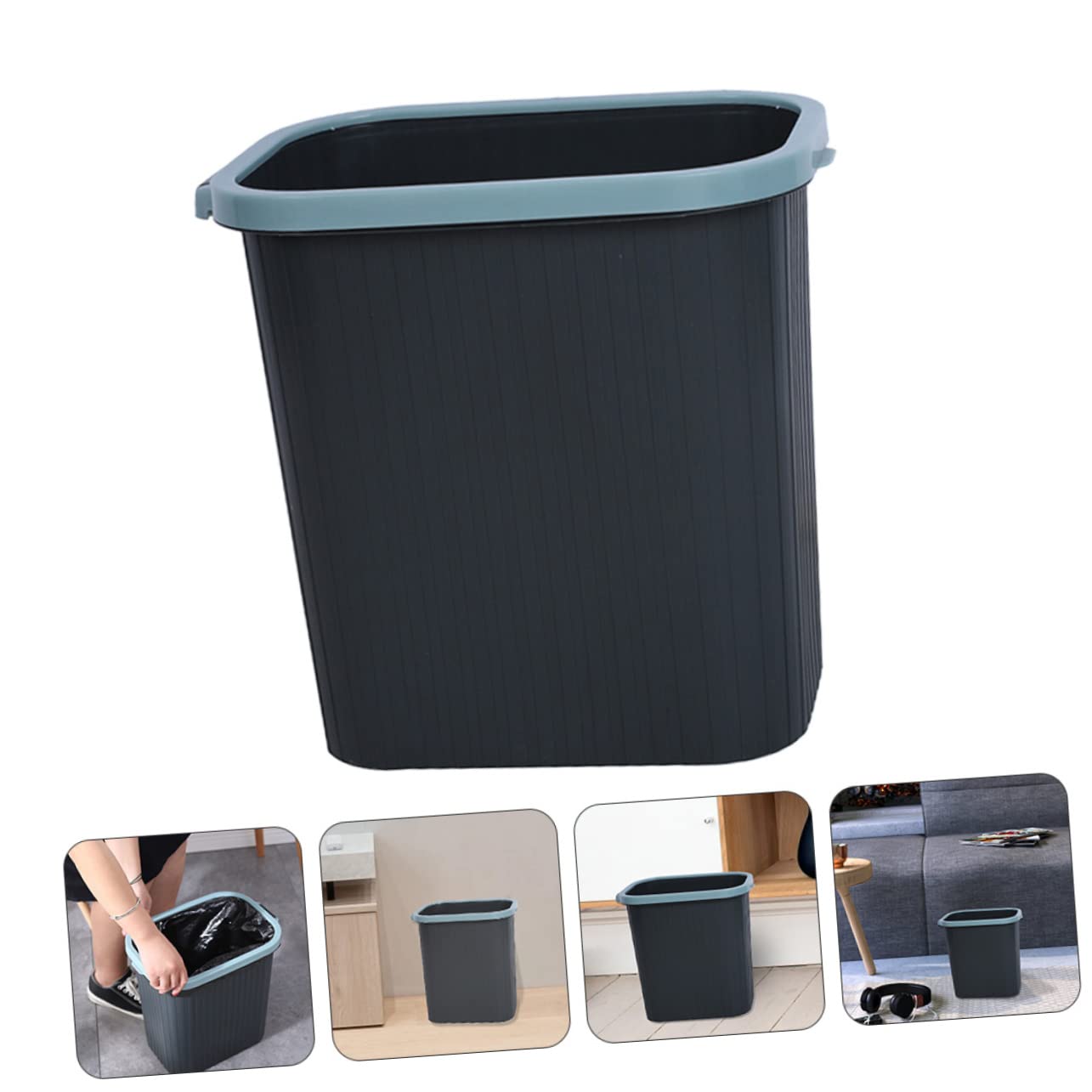 Outanaya Creative Square Trash Bin Multi-Scene Use Garbage Container for Home Office Kitchen Bathroom Stylish Rubbish Organizer Colors Random