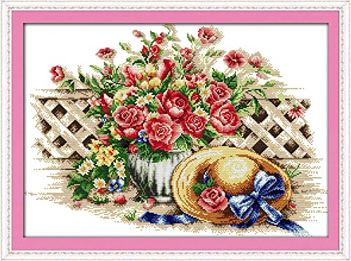 Peinture au diamant 5D chapeau de fleurs pour décoration murale