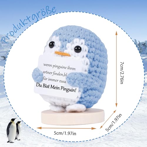 BOAITE Ich Liebe Dich Geschenke für Frauen Männer, Geschenk für Paar- Gestrickter Pinguin, Partner Geschenke, Hochzeitstag, Jahrestag für Sie Ihn, Liebes Geschenk für Ihn Sie