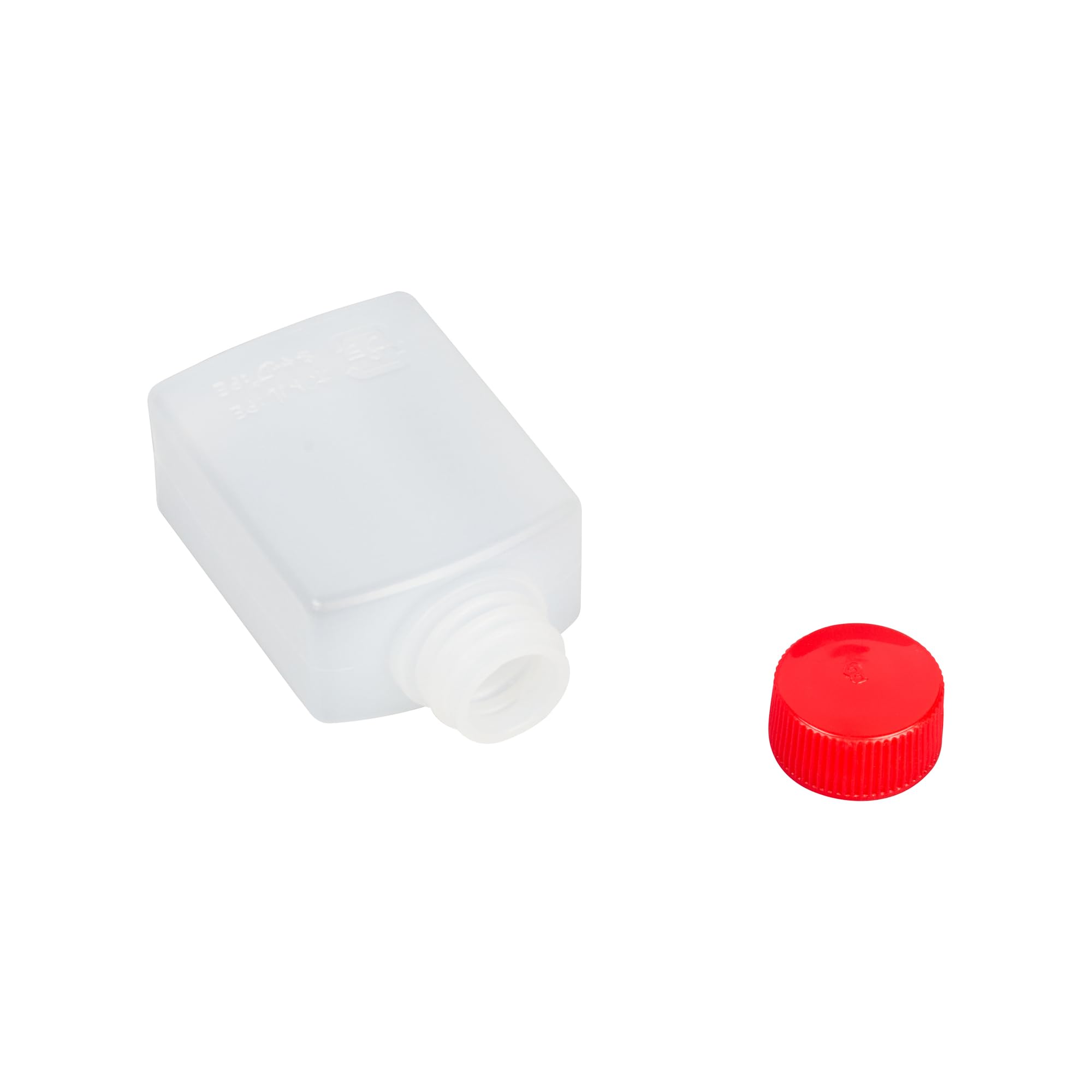 Restaurantware -Bento Tek - Mini botellas de salsa de soja de 1 onza, 100 mini botellas desechables para condimentos con tapas rojas, paquete de condimentos, vinagre o salsa, botellas de plástico