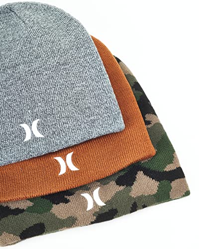 Image of Hurley Mens Beanie Icon Staples Lightweight Winter Hat | Lightweight Classic Loose Knit Fabric Delivers All-Day Warmth and Comfort for Casual Wear, Skiing or Snowboarding