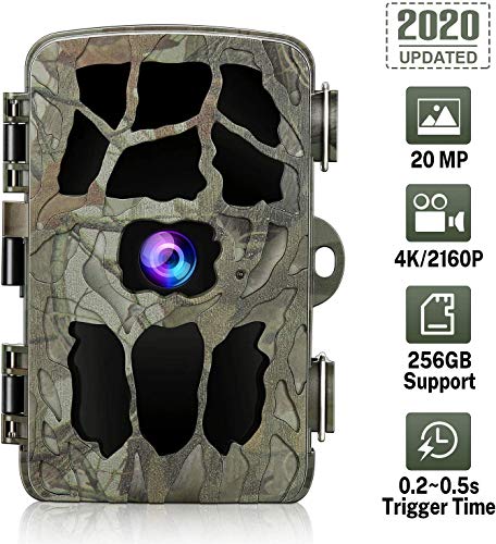 Wildkamera mit Bewegungsmelder Jagdkamera IP66 20M 4K Nachtsichtkamera 120°Weitwinkel,Garten- Hausüberwachung für Monitor Wildkamera mit