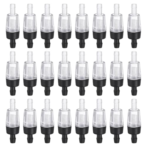M METERXITY 24-Pack Aquarium Air Check Valve, Plastic One Way Non-Return Valves Air Valve Air Tubing Accessories Air Pump Accessories for 3/16 Airline Tubing Fish Tank [Black White]