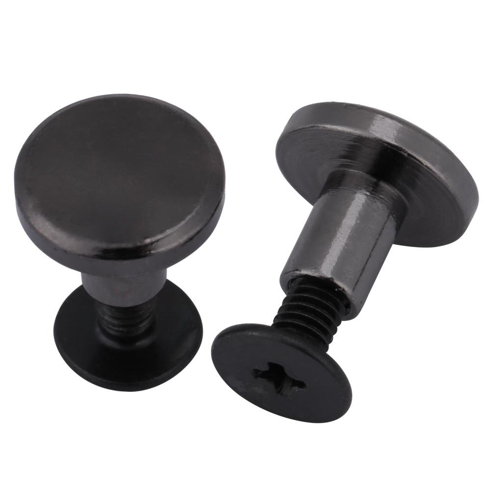 HEEPDD 20Pcs Leather Craft Rivet, 5mm/8mm Brass Threaded Flat Head Screws Nail Rivet Leathercraft Repair Supplies for Belt Strap Purse Wallet Handbag Phone Case Decoration(8mm)