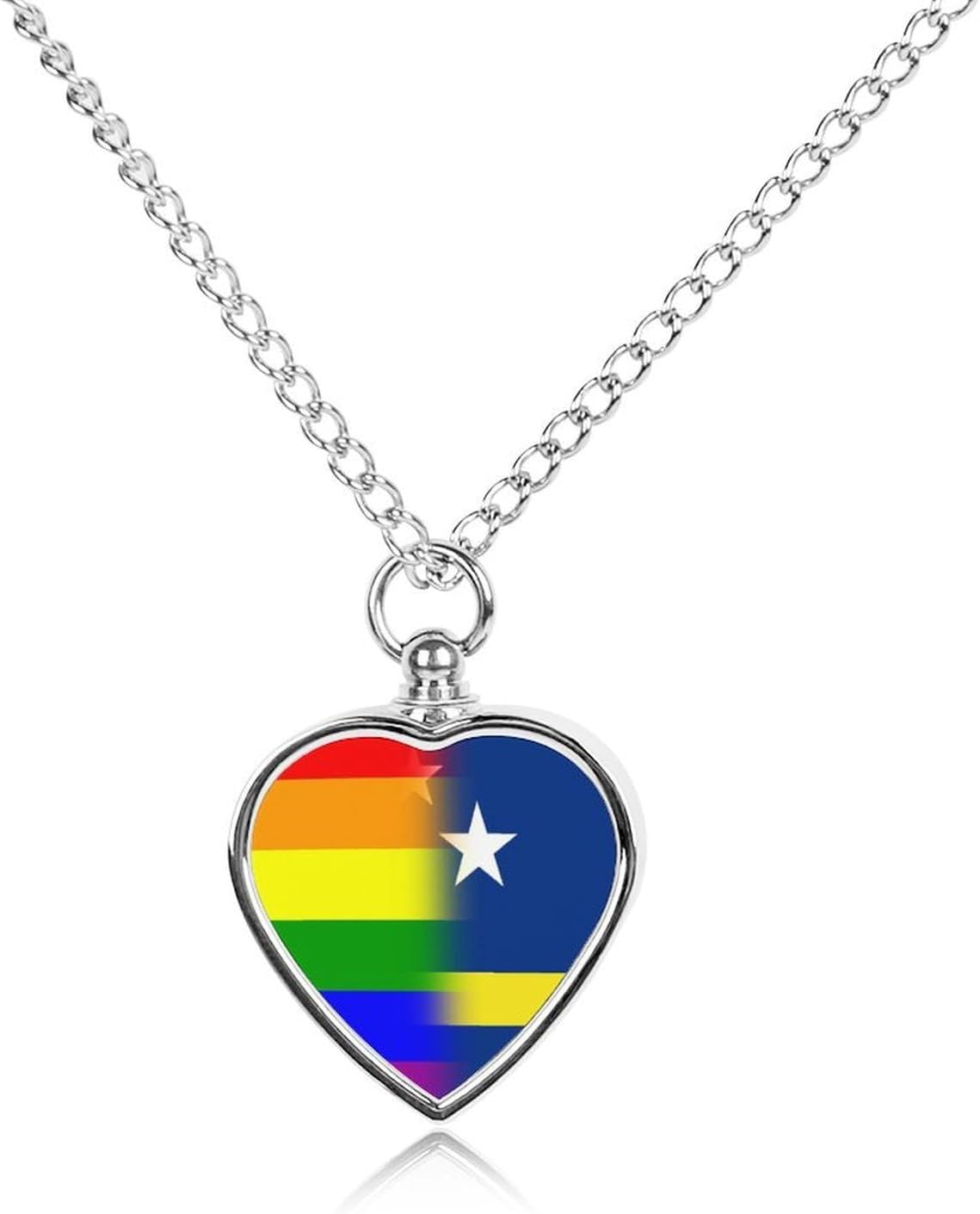 LGBT Proud Curacao Flag Pet Urn Necklace Ashes Cremation Pendant | Personalized Jewelry,Gifts for Dog Lovers