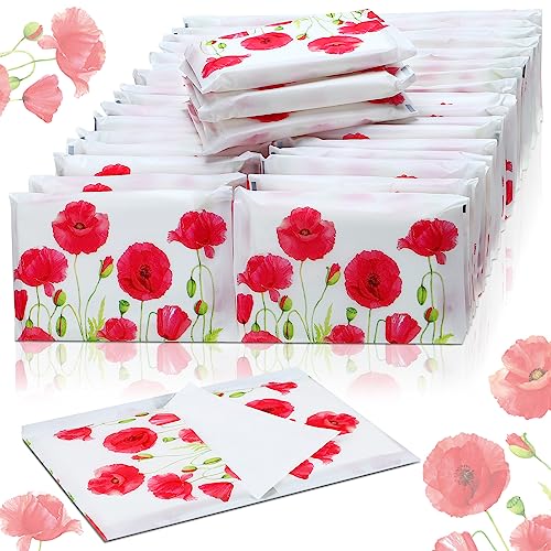 Image of Geyee 50 Pack Travel Tissue Packets Facial Paper Napkins, Poppy