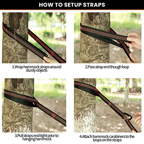 Purjoy Camping Hammock Single & Double Portable Hammocks With 2 Tree Straps (18 Loops/13.2 Ft Total),Lightweight Nylon Parachute Hammocks For Travel,Beach,Backyard,Patio,Hiking(Fuchsia/Purple1) #TOP4