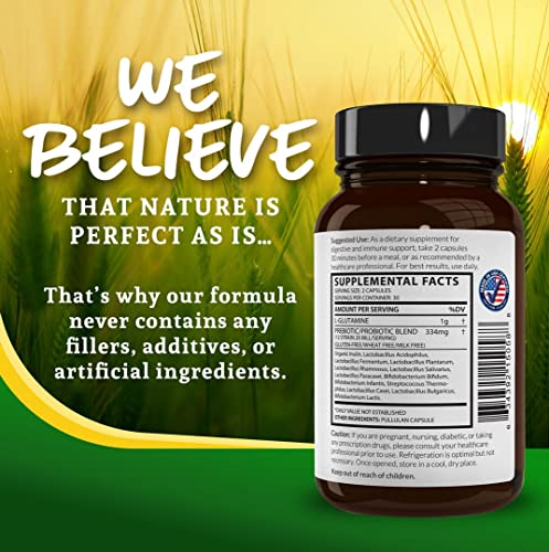 Rebalance Probiotic Supplement - Dr. Ian Stern Formulated - For Superior Digestion & Immunity – W/Organic Prebiotic & L-Glutamine - 20 Billion Cfu - 60 Capsules #TOP3