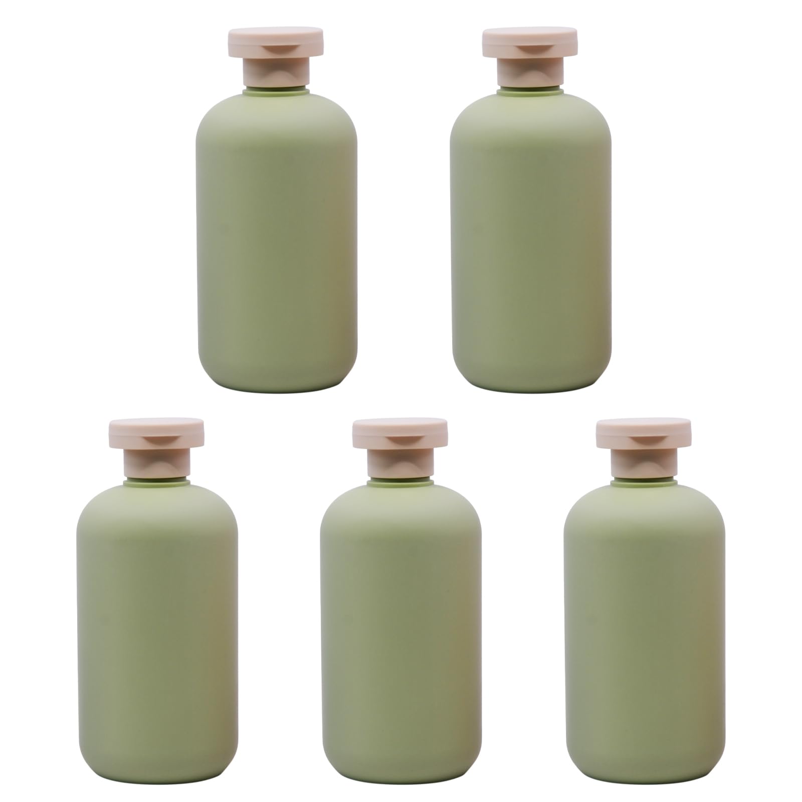 AnRui 300ML Refillable Shampoo and Conditioner Bottles with Flip Cap, Plastic Avocado Green Travel Bottles Containers for Toiletries Shampoo, Lotion,
