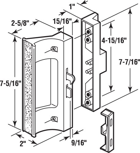 Prime-Line C 1216 Sliding Door Handle, 4-15/16 In. Hole Centers, Black (Single Pack) by PRIME-LINE - Used condition - Image 3