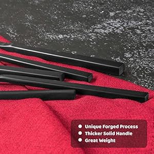 Alata Cube Black 20 Piece Forged Silverware Set Stainless Steel Flatware SetService for 4Matte Satin Polished Cutlery SetDishwasher Safe