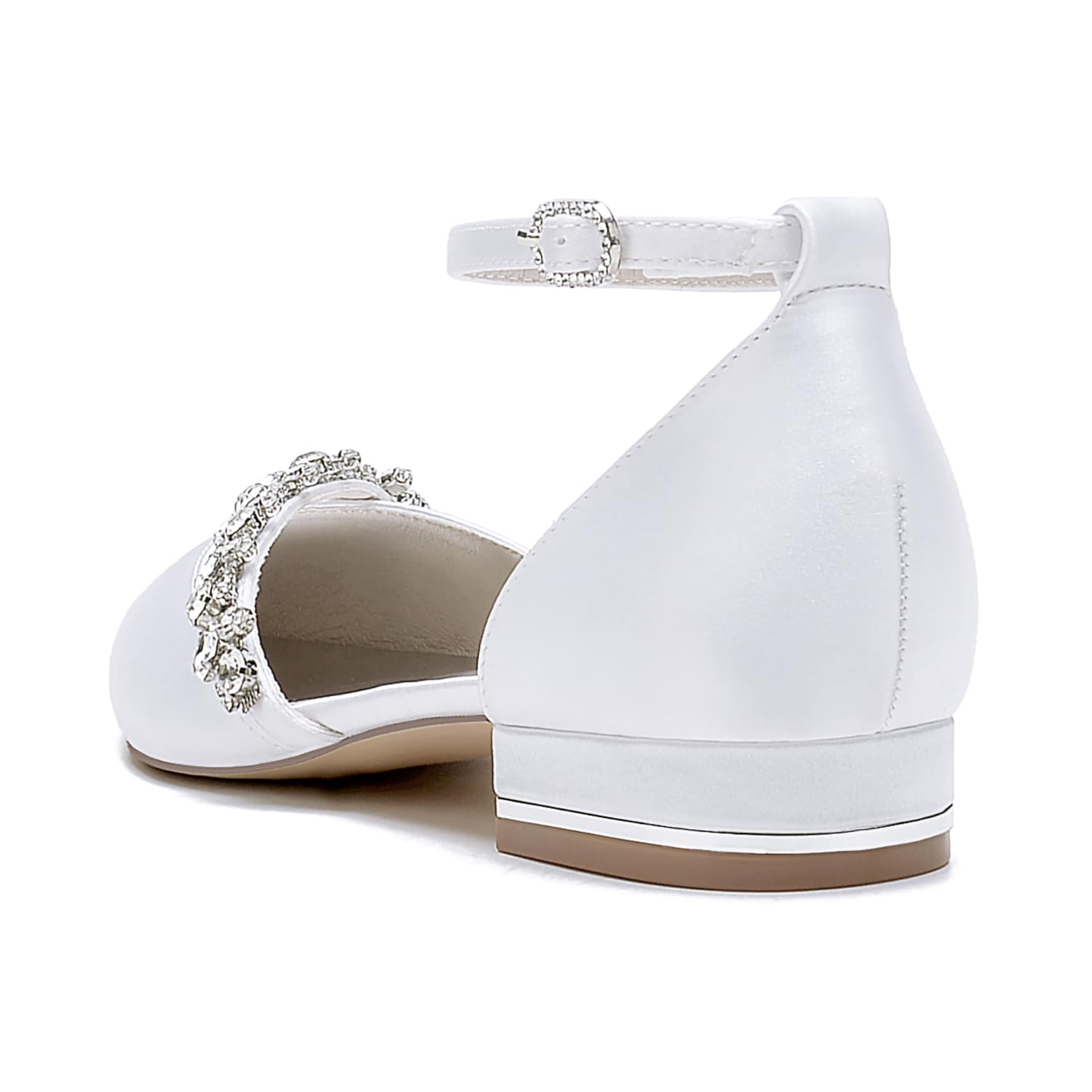Scarpe da Donna con Tacco Basso Punta Chiusa Loafers Scarpe da Sposa Party Holiday Dress con Fibbia alla Caviglia Scarpe da Ufficio Confortevoli