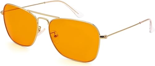 IOHLNG Lentes de sol cuadrados de aviador para mujeres y hombres, polarizados, militares, cuadrados, clásicos, vintage, de metal
