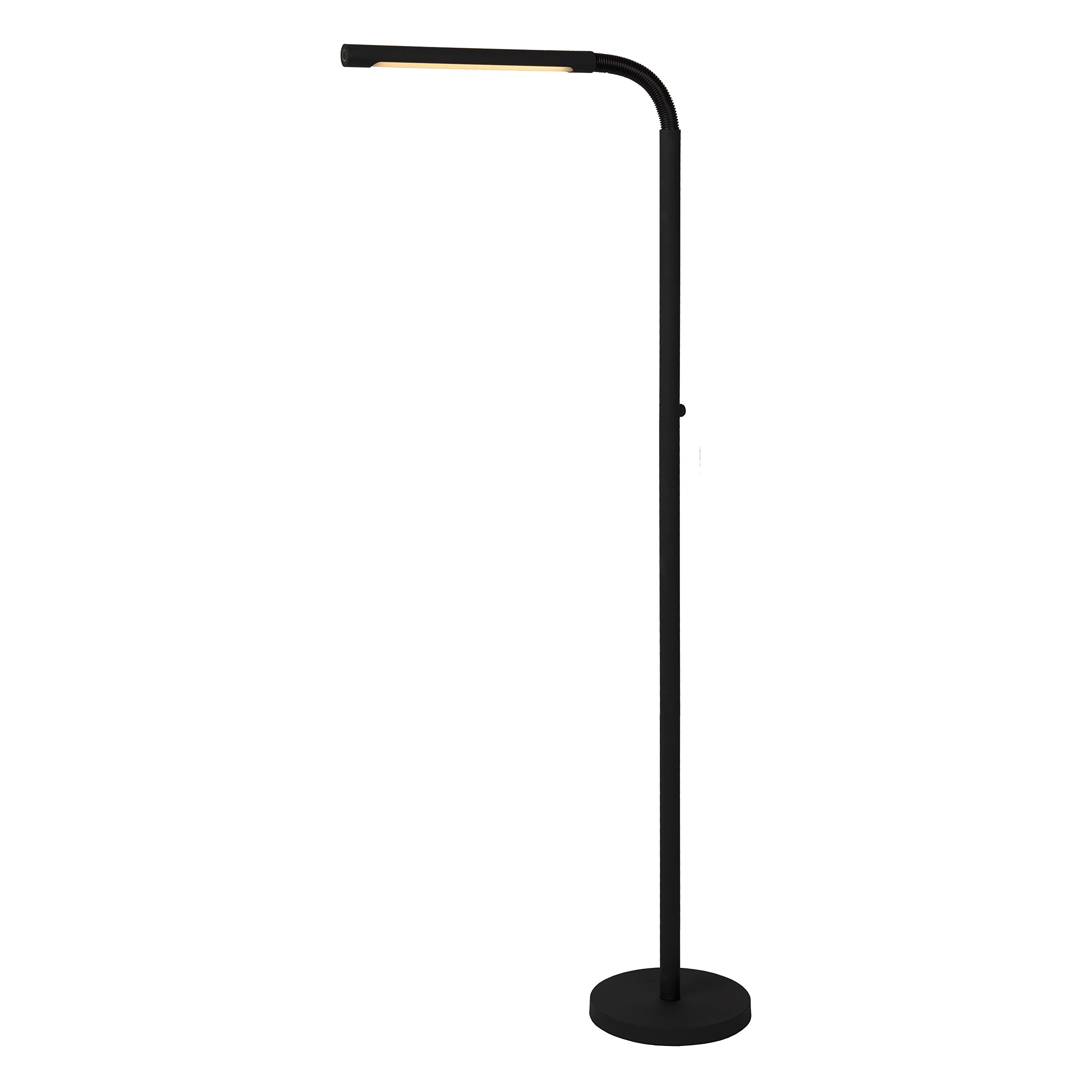 LUCIDE GILLY - wiederaufladbare Stehlampe Mit Leselampe - Akku/Batterie - LED Dim. - 1x6W 2700K - Schwarz