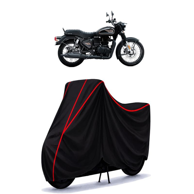 Image of Bullet 350 Top Water Resistant Bike Cover for All Motorcycles & Rain | Heavy Duty Taffeta Fabric | UV Protection, Dustproof, Scratchproof | All Weather Two Wheeler Body Cover with Elastic Bottom