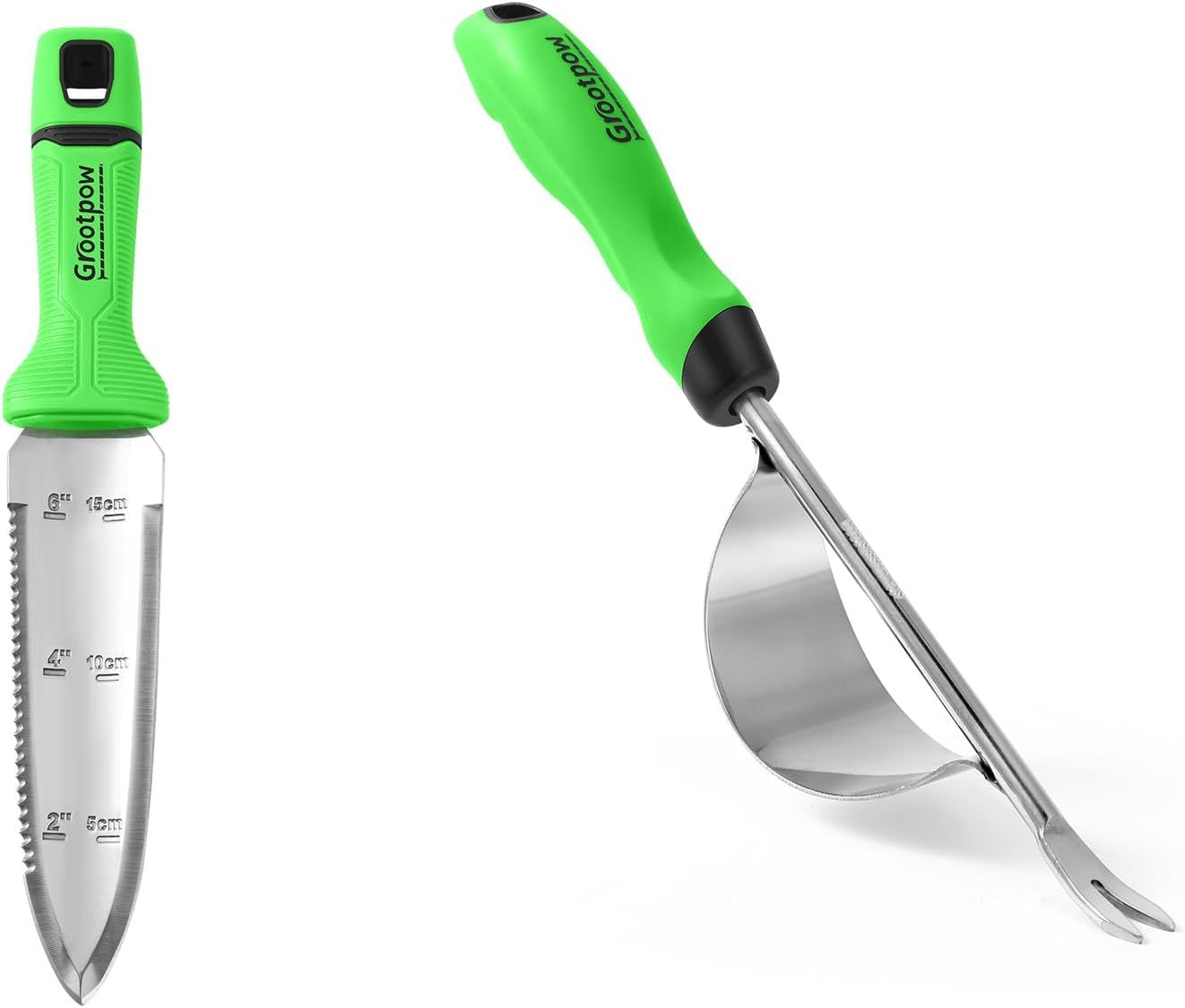 Grootpow GK01 Hori Hori Garden Knife and HW1 Hand Weeder Tool - Efficient Garden Care
