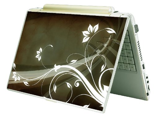 Bundle Monster Laptop Notebook Skin Sticker Cover Art Decal - 12" 14" 15" - Fit HP Dell Asus Compaq - Brown/Green Floral