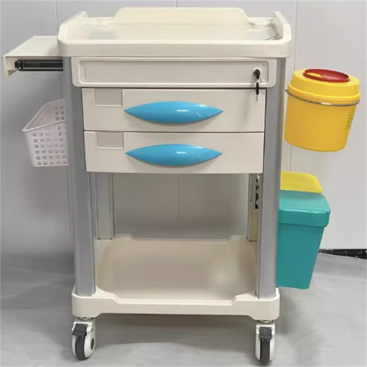 Carrello per contenitori per farmaci in ABS, Carrello per incidenti Medici Carrello per incidenti di Emergenza Lite Carrello per Forniture mediche per ospedali e cliniche,D