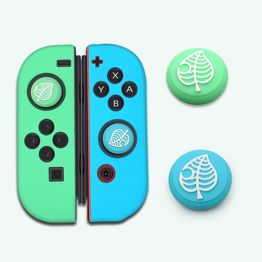 LIUJZZJ 8 Pièces pour Nintendo Switch/Switch Lite/Joy Con Pouce Analogique Stick Caps Silicone Crossing Handle Joystick Button Caps Capuchon Anti Dérapant Housse de Protection