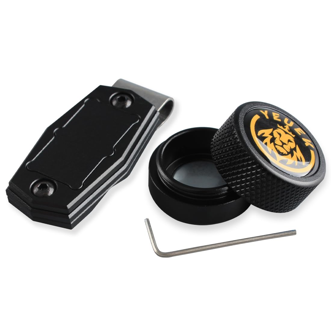 YEUEK Magnetic Billiard Chalk Holder Round, Aluminium Alloy Portable Snooker Chalk Holder Case with Fixed Clip Billiard Accessories