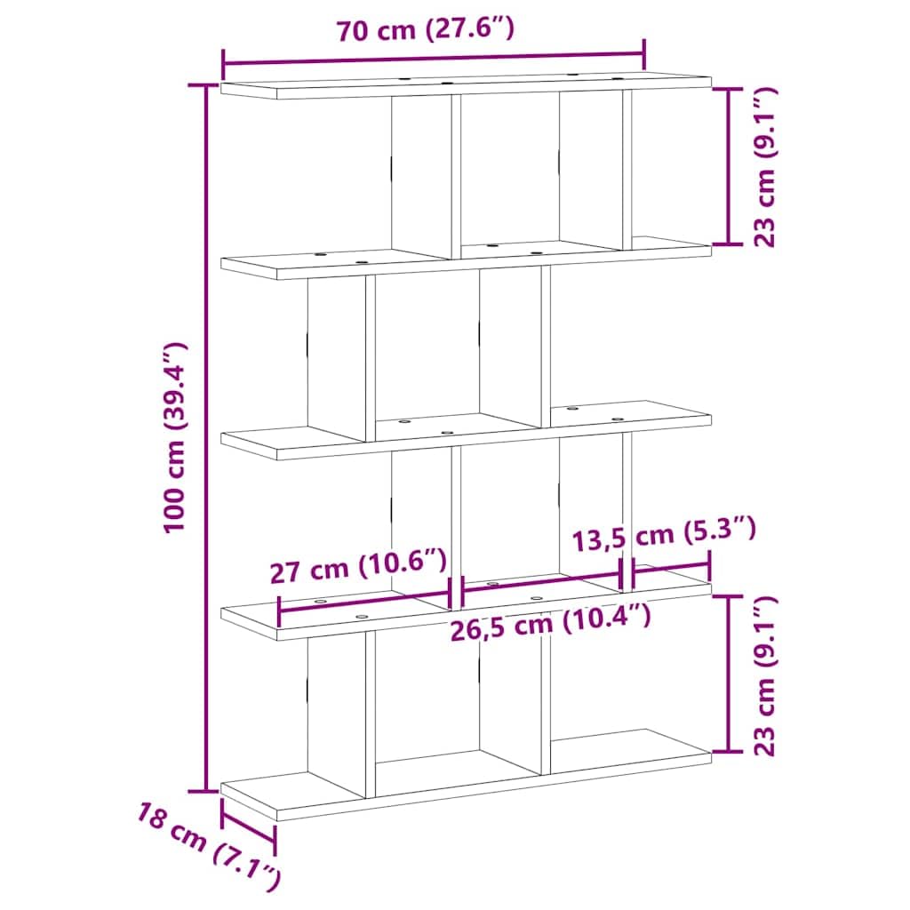 vidaXL Mensola a Cubo da Muro 12 Scomparti in Truciolato Sonoma Grigio