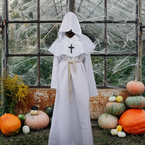 Cape de cosplay Halloween et robe de prêtre avec capuche L - 3