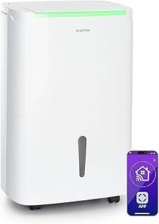 Klarstein DryFy Connect 30L Smart Luftentfeuchter, WiFi App-Steuerung, 30L/Tag, 5L Tank, Timer, Elektrischer Entfeuchter, Raumluftentfeuchter für 25-30m², Trocknungsgerät, Weiß