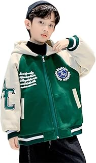 [KOSIKINI] キッズ パーカー 男の子 ジャンパー キッズ アウター ボーイズ ジャケット 子供 コート 春 秋 冬 フード付き スタジャン 子供服 男の子 小学生 中学生 ジュニア 男の子 防寒 厚手 韓国 スタジアム パーカー