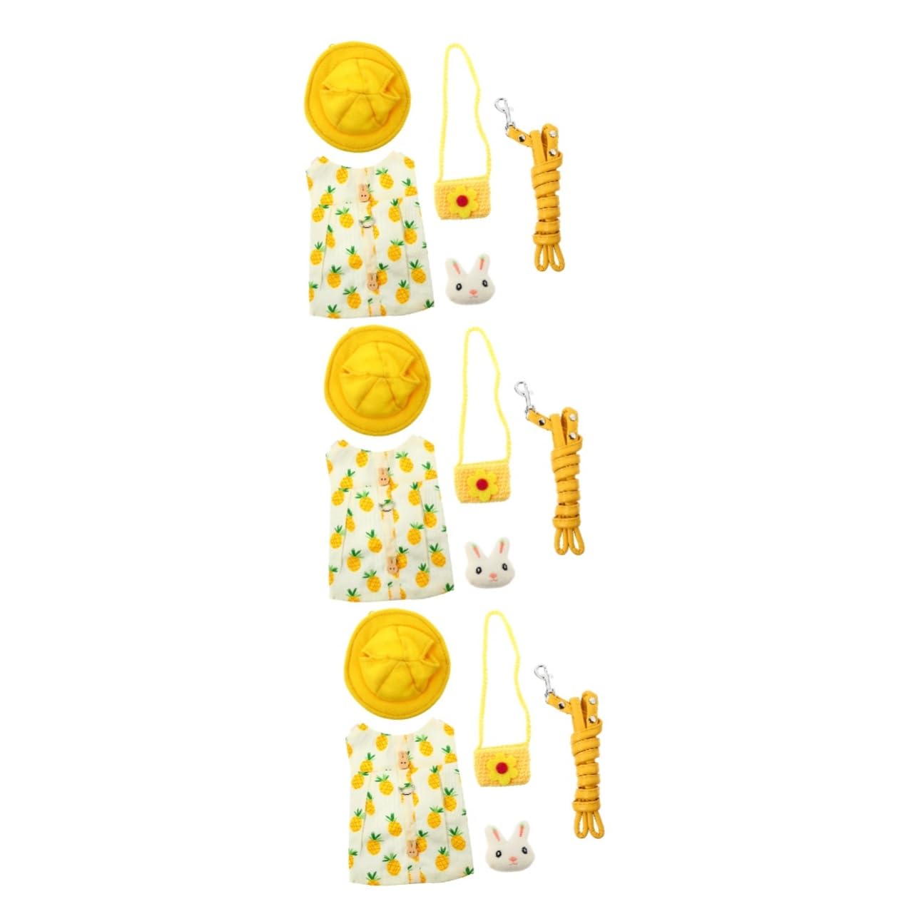 Beavorty 3sätze Bunny Suit Mit Und Tasche Weicher Hasenanzug Für Kleintiere Verstellbares Geschirr Für Kaninchen Und Andere Kleintiere Süßes Design Mit Dekoration