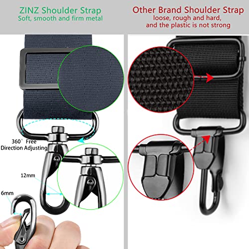 Image of ZINZ Shoulder Strap 78 inch Universal Handbag Strap with Ultra-thick Fixed Padded and Dual Balanced Adjustable Buckles Shoulder Crossbody Strap for Briefcase Messenger Bag Laptop bag Luggage,Dark Gray
