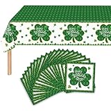 Nappe Happy St. Patrick : la nappe trèfle mesure 274 x 137 cm, la nappe trèfle protège la table des rayures et des taches. Design jetable pour faciliter le nettoyage après la fête.