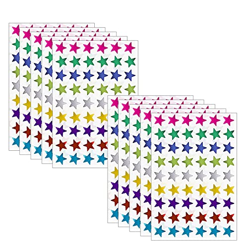 1.3 cm Metallic Star Stickers - 9 Assorted Colors Foil Labels 540 Pieces Colorful Reward Stickers for Kids
