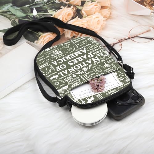 POFULL National Parks Checklist Gift Traveler Merch National Park Hiking Gift National Parks Of America Crossbody Bag3