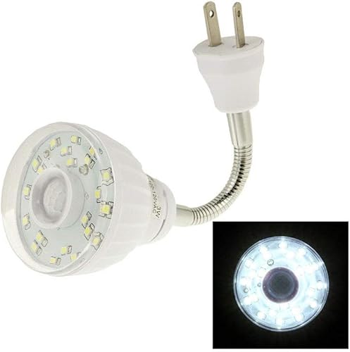 AllAboutAdapters Luz nocturna LED activada por movimiento para enchufe de corriente alterna, color blanco