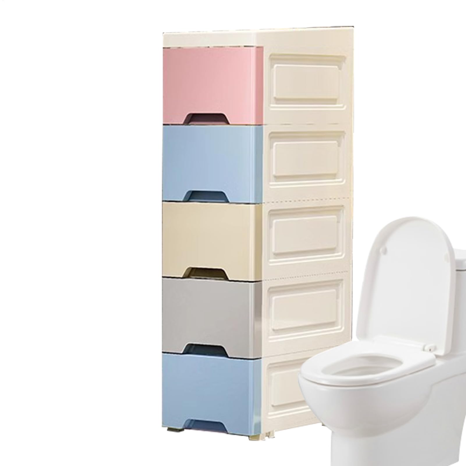 Bodenschrank für Badezimmer, stehender Küchen-Organizer mit | Rollen, vertikaler Organizer-Turm mit großer Kapazität für Schlafzimmer, Hotels, Apartments und