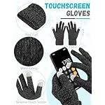 Winter Hat Scarf Gloves and Ear Warmer, Warm Knit Beanie Hat Touch Screen Gloves Set Winter Gifts Neck Scarves for Women - Image 3