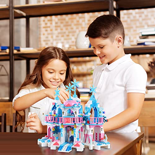 1186 Pieces Friends Castle Building Kit, Girls Princess Castle Magical Ice Palace Toy Building Blocks with Storage Box… - Image 6