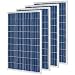 Richsolar 4 Pieces 100 Watt Polycrystalline 100W 12V Solar Panel High Efficiency Poly Module RV Marine Boat Off Grid (4pcs)