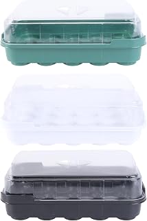 Operitacx 3 Sets 20-Cell Hydroponic Grow Tray Plant Germination Nursery Tray Plastic Planter Pot for Indoor Seedling Propagation Gardening Supplies