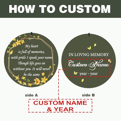Image of Personalized Memorial Wind Chimes for Outside, Sympathy Gifts Wind Chime for Loss of Loved One, Beautiful Decor with Deep Tone, Ideal for Funeral, Remembrance & Bereavement, Produced in Texas