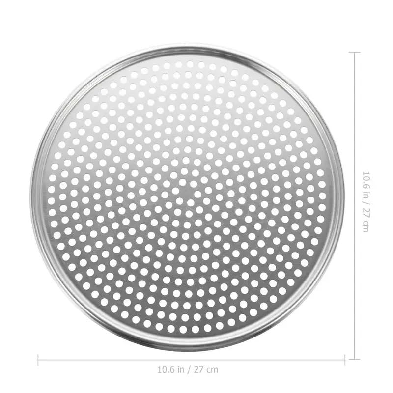 Piatto per Pizza, teglia per Pizza, teglia da Forno, Piatto Rotondo in Lega di Alluminio, Gadget da Cucina, Acciaio per Pizza (24,5 x 24,5 x 0,5 cm) (22 x 22 x 0,5 cm)
