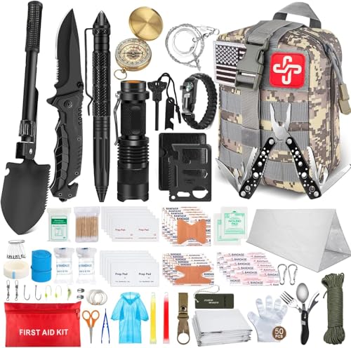 238Pcs Emergency Survival Kit and First Aid Kit, Professional Sur...