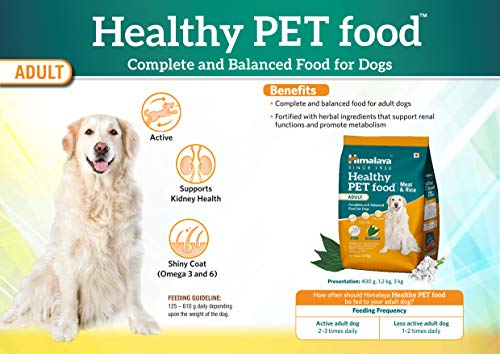 Image of Himalaya Healthy PET Food for Adult Dogs | Meat & Rice | 3kg | Complete & Balanced Nutrition with Mountain Knot Grass, Tree of Heaven & Guduchi