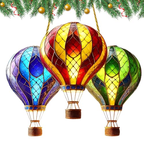 Heißluftballon Weihnachtsdeko | wasserdichte Acryl Weihnachtskugel - Deko Für Zimmer Garten Hof Haus Kinder Jugendliche