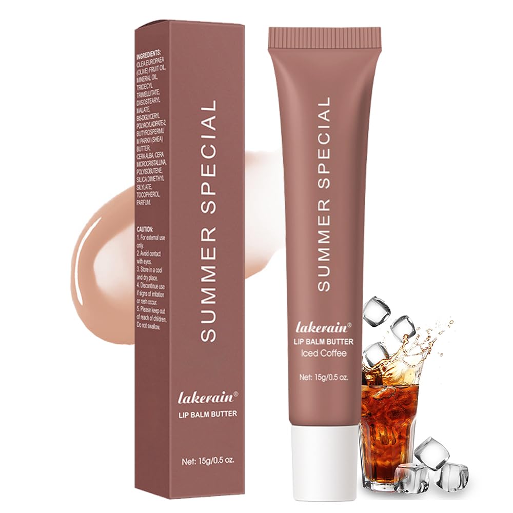 Summer Tinted Lip Butter Balm - Ultra-Hydrating, Nourishing Lip Care with Natural Ingredients, Soothes & Softens Dry Lips (Coffee, 1Pc)