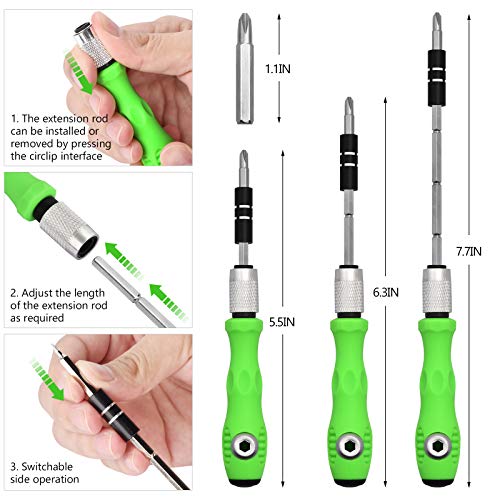 32-in-1 Small Screwdriver Set with Case, Mini Magnetic Screwdriver Sets Contain 30 Bits including Slotted, Phillips, Torx, U, Y, Hex Socket, Pentalobe, Multi-Function Precision Screwdriver set