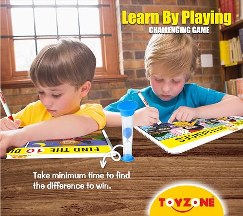 Image of Toyzone Spot The Differences | Find The Difference Game | Brain Early Learner Educational Game | Great for Home, Road Trip, Travel, Camping - Best Gift for Kids Ages 3+