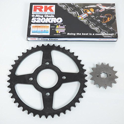 Kit chaîne FE compatible avec moto Honda 125 Varadero 2001 à 2016 14X42 Pas 520 Alésage 58mm